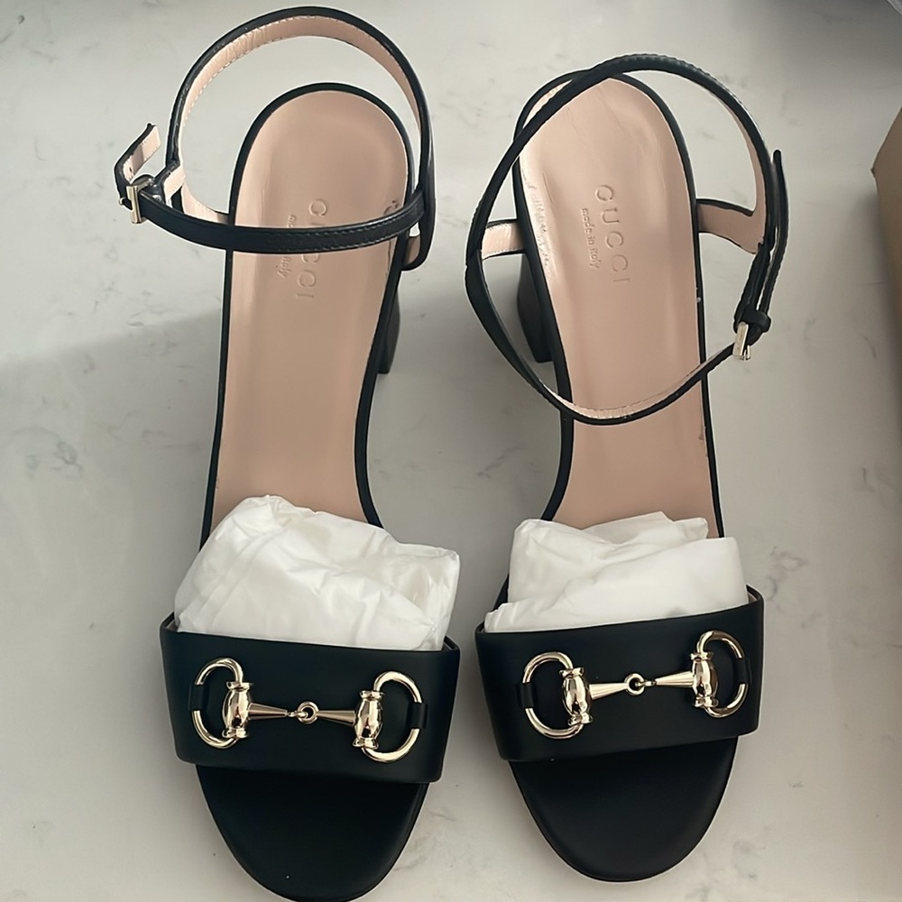 Black Gucci Miro Horsebit Heels Size 38 - Picture 4 of 13